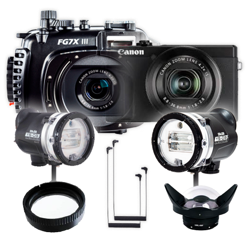 Fantasea G7X Mark III Camera, Housing, Strobes, Lens Package
